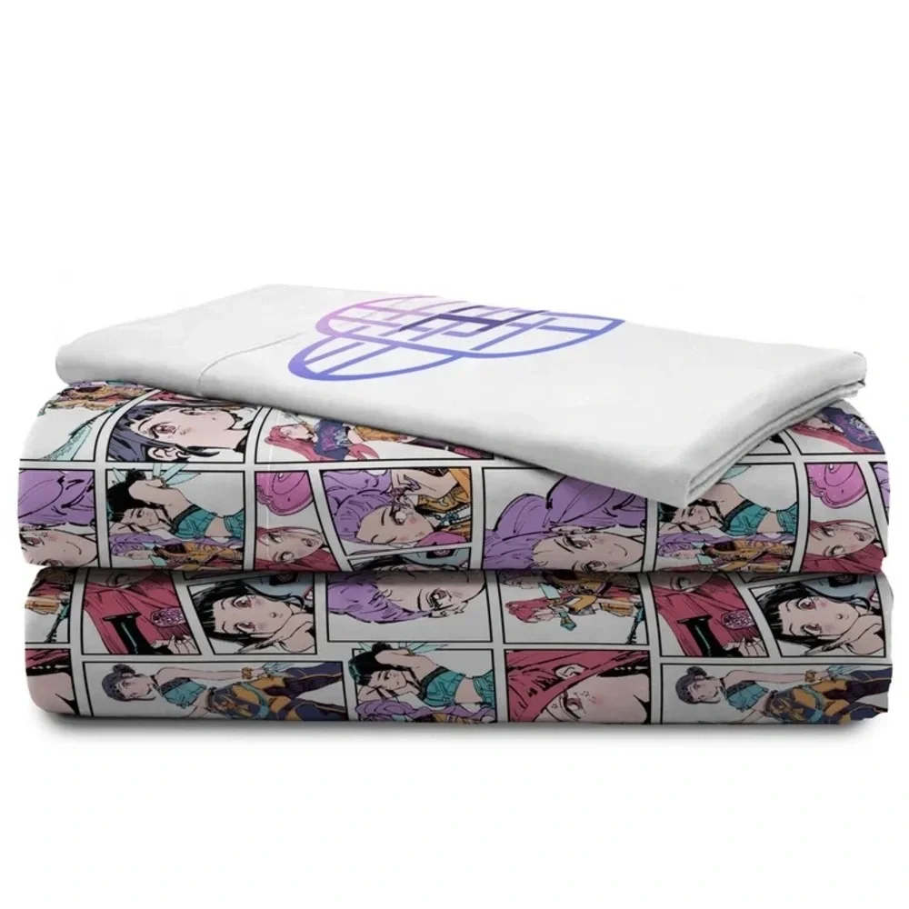 NETFLIX KPOP Demon Hunters HUNTR/X ZOEY, RUMI, MIRA 3pc Bedding Sheet Set Twin